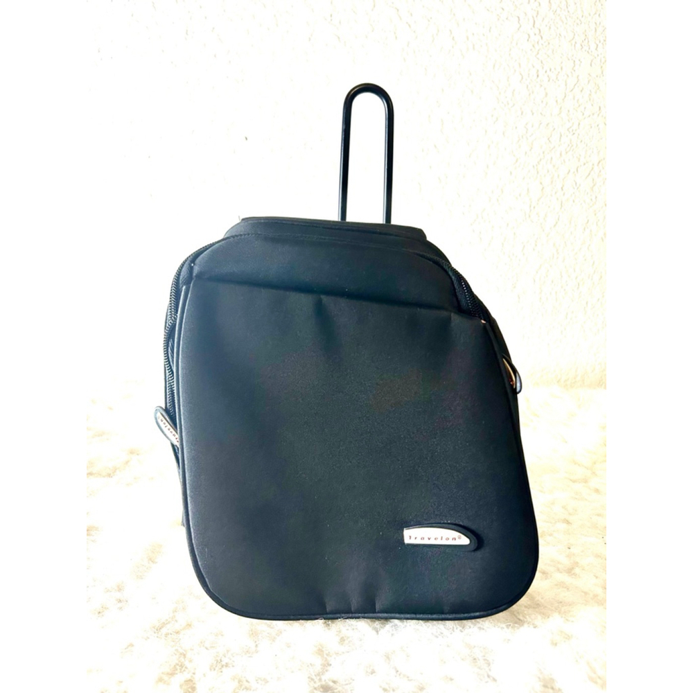 Travelon Black Crossbody Bag Nylon Lightweight Pockets Zips Messenger Organizer